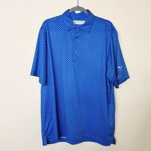 Donald Ross Polo Size Large \ Blue Geo Pattern